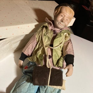 Artmark Hobo clown porcelain collectible doll 15” vintage made in Taiwan RARE doll