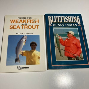 Fishing books lot of 2 paperback Bluefishing by Henry Lyman and Fisherman Library Weakfish and Sea Trout by Muller sports books
