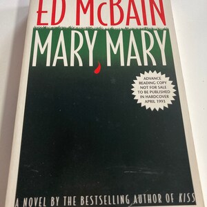 Mary Mary by Ed McBain oversized vintage paperback Advanced reading copy Rare fiction crime novel
