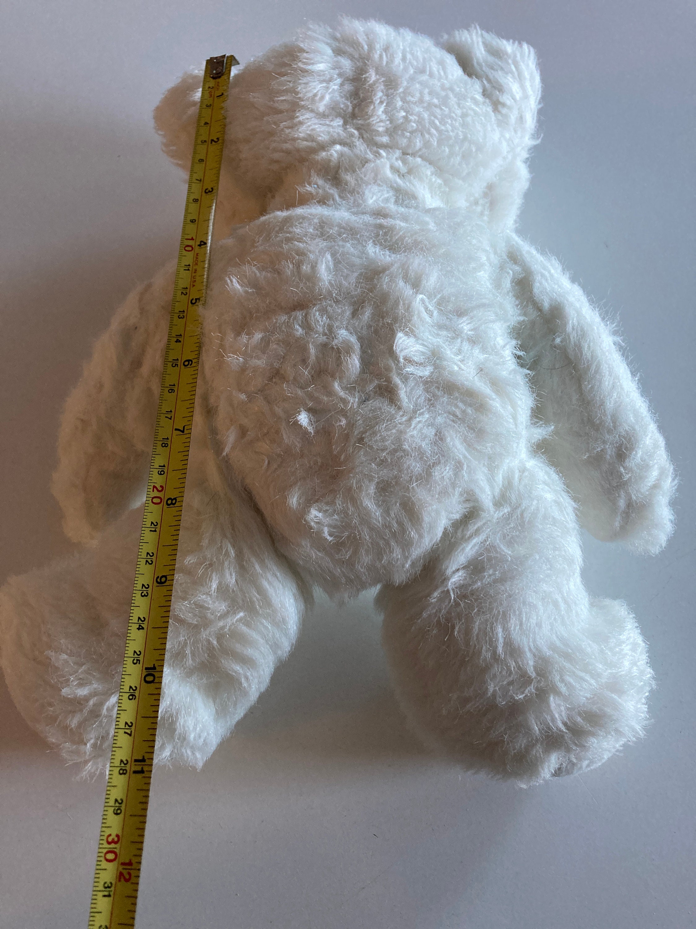 Vintage White Well Made Teddy Bear 12 Stuffed Plush Toy 