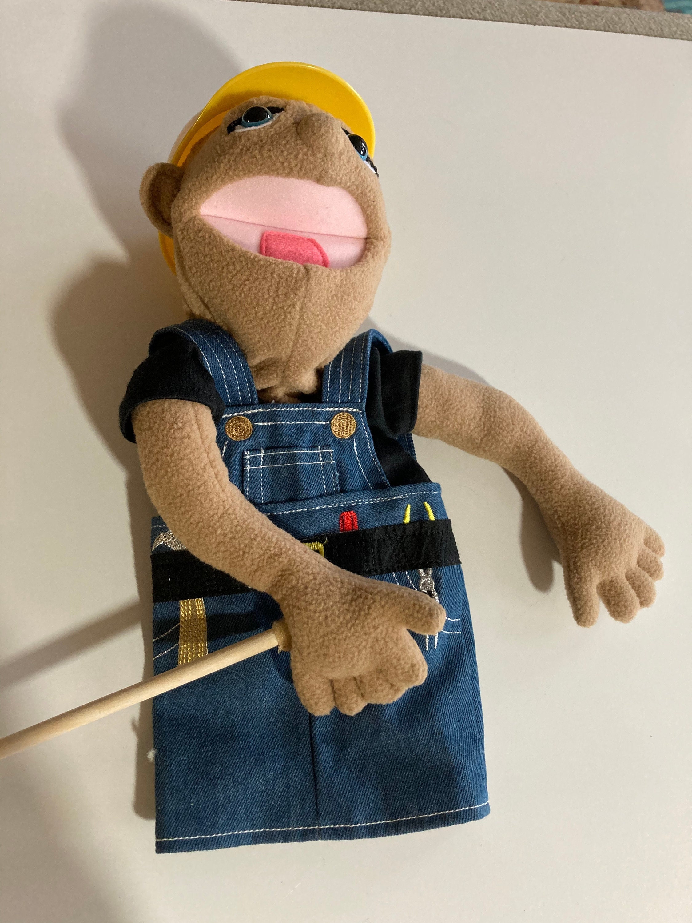 Melissa & Doug Construction Worker Puppet with Detachable Wooden