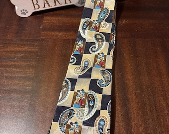 Disney Mickey Unlimited men’s tie vintage tie Mickey Mouse Donald Duck Goofy blue beige red
