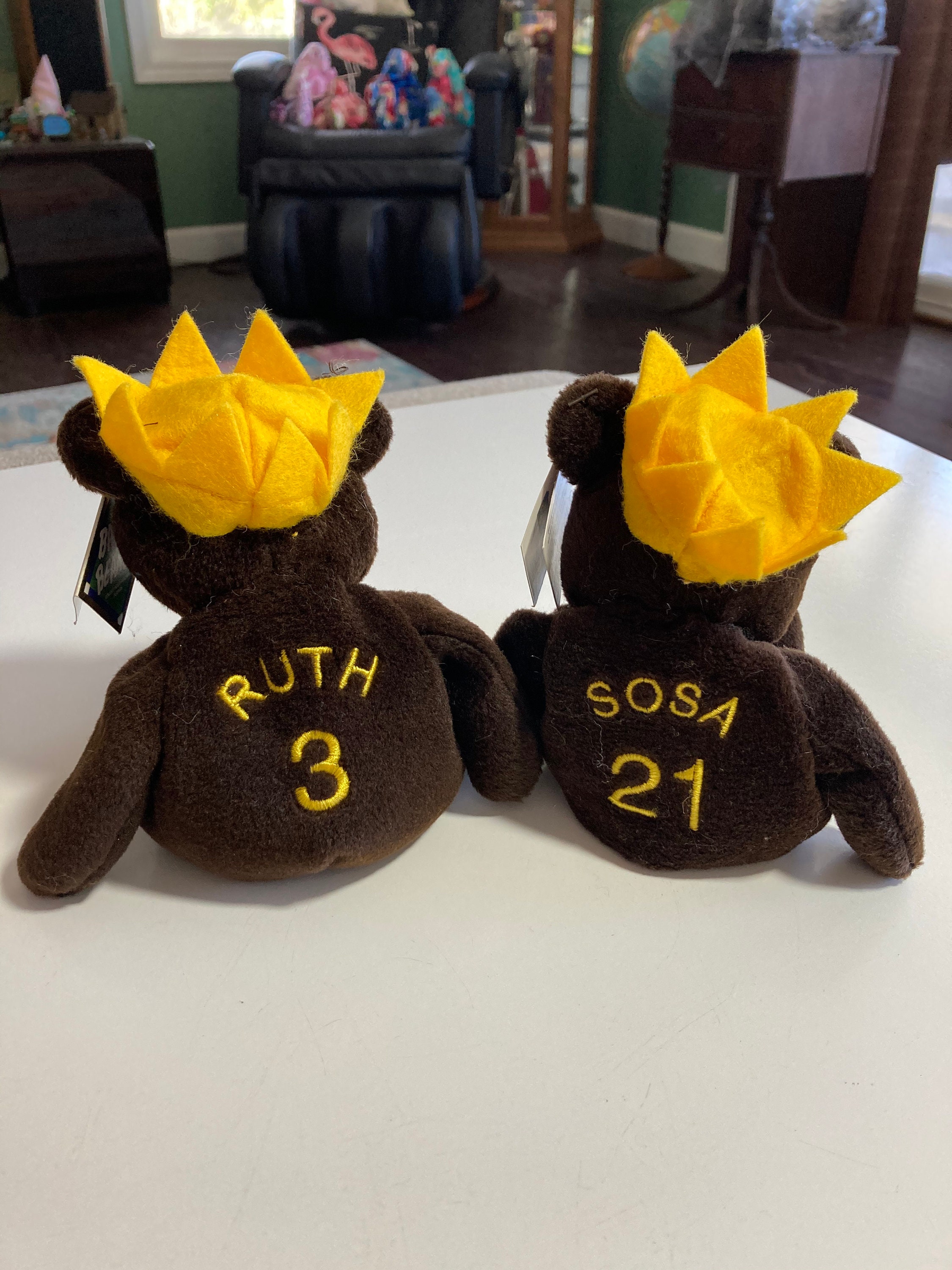 SALE Bam Beanos Beanie Bear Baseball Sosa Plush and Ruth Plush