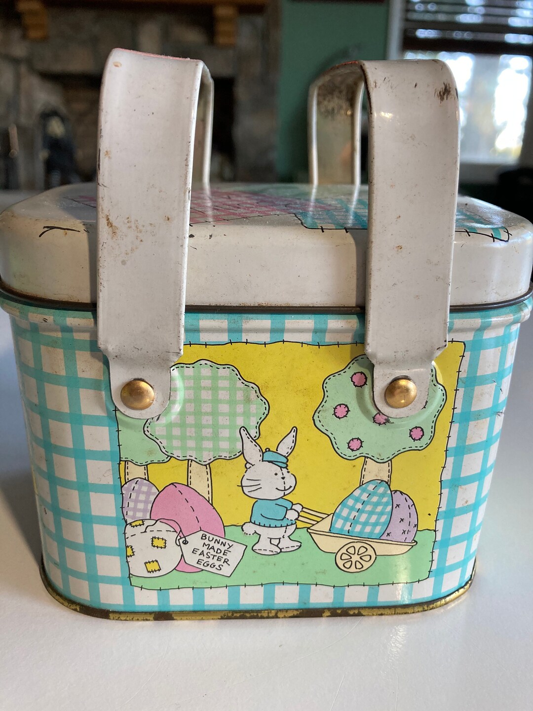 The Tin Box Company of America Easter Bunny Metal Tin With Handles