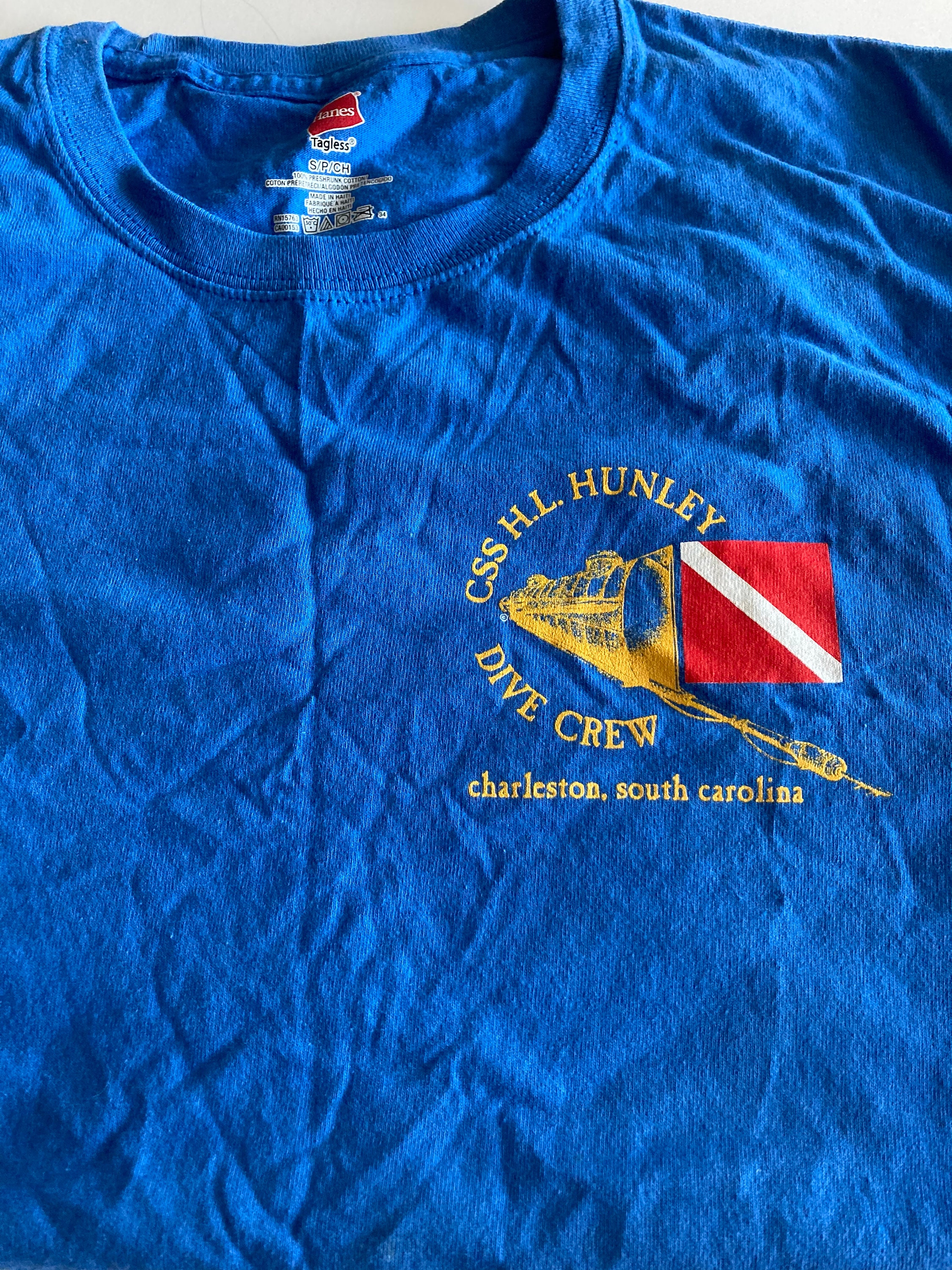 CSS HL Hunley Dive Crew Charleston SC Small T-shirt Submarine Civil War  Bright Blue Dive Shirt -  Canada