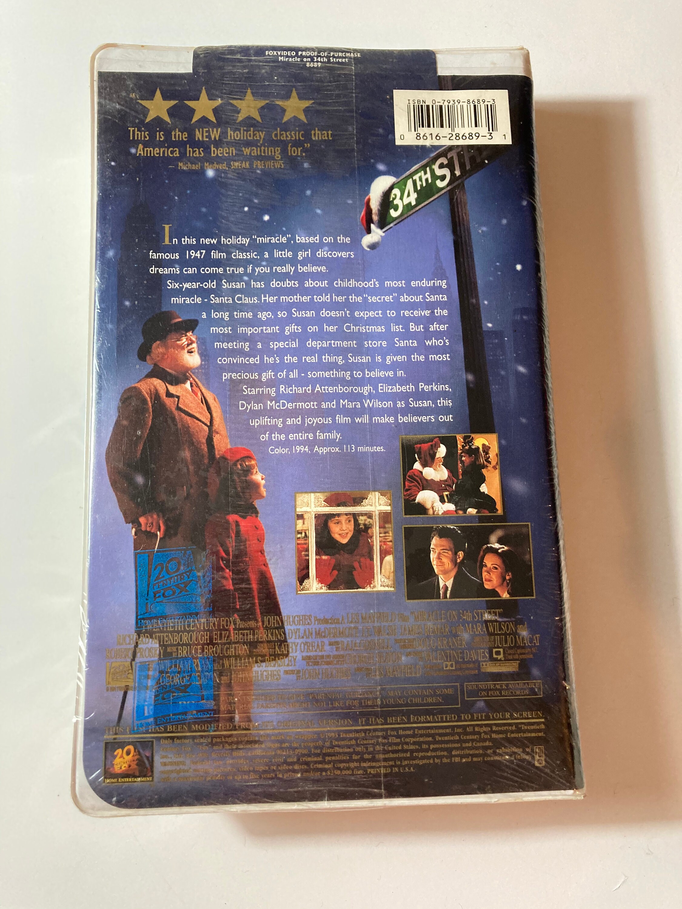 Miracle on 34th Street VHS tape vintage by 20th Century Fox movie