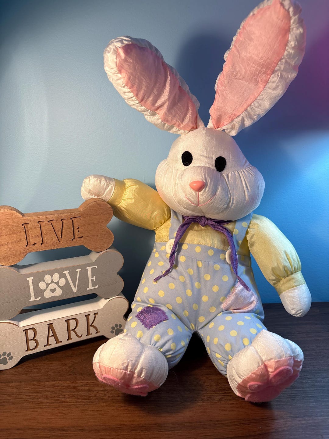World Bazaars 16” Bunny Rabbit Puffy Material Plush Stuffed Toy Animal ...