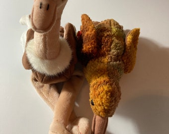 TY beanie birds Stretch ostrich 1997 and Beak 1998 plush stuffed beanie babies