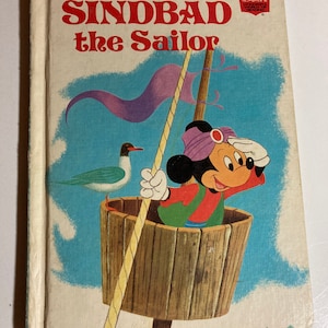 Walt Disney Sindhad the Sailor Wonderful World of Reading hardback children’s book vintage 1978 fiction young children Mickey Mouse