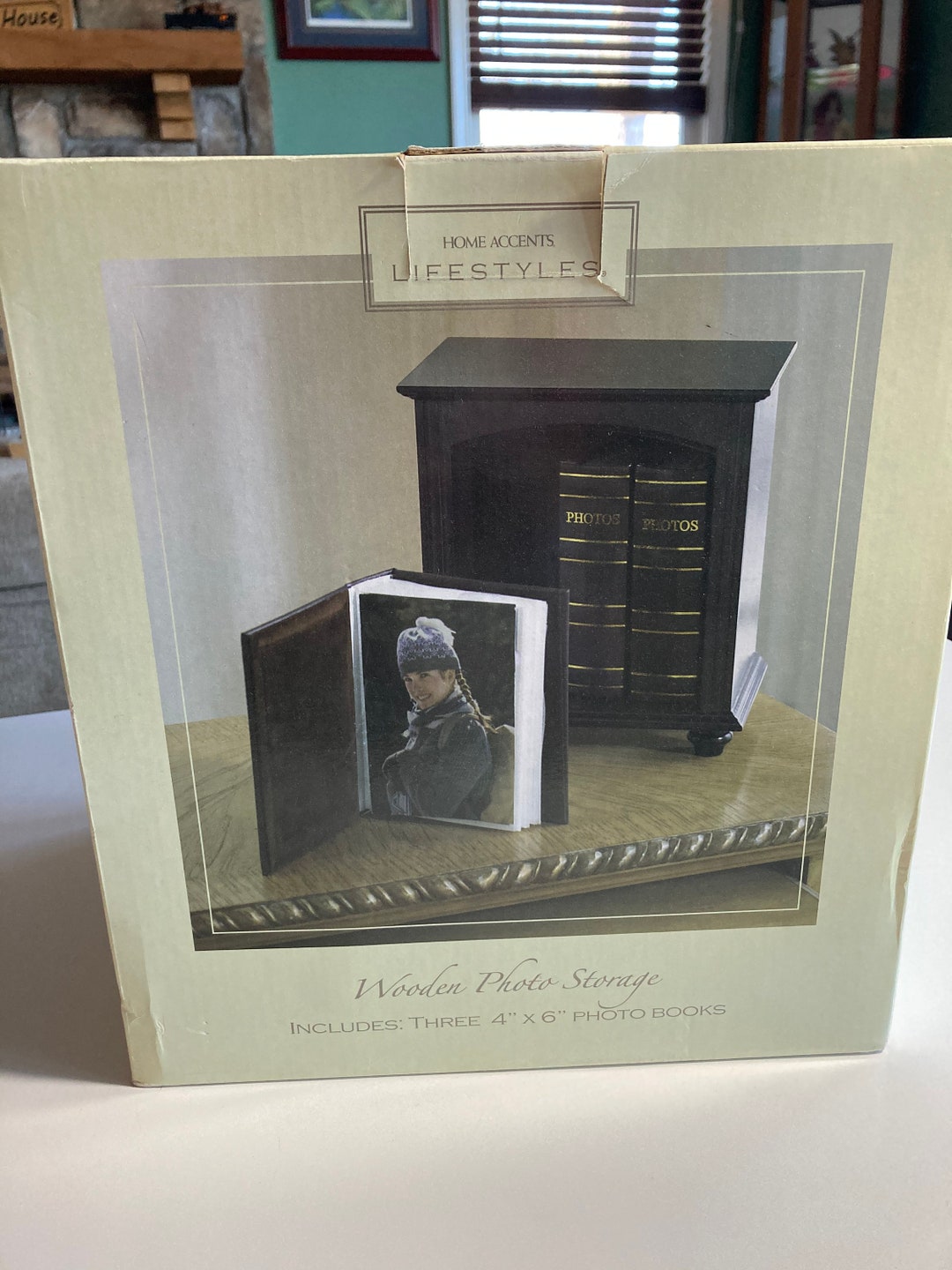 Home Accents Lifestyles Wooden Photo Storage Includes Three 4x6 Photo