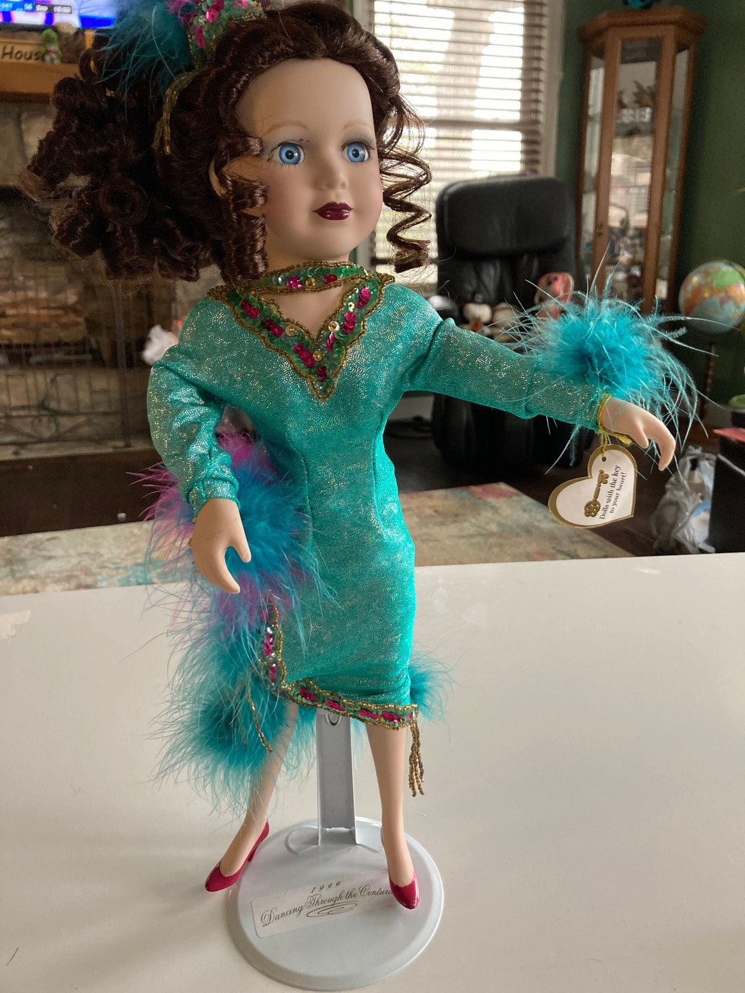 Brass Key Porcelain Doll Vintage 1999 Dancing Though the Centuries 16