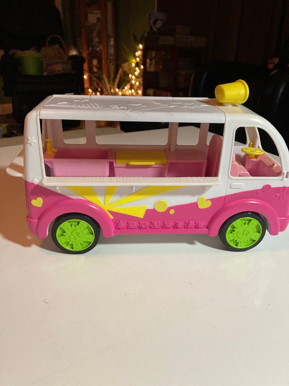 Shopkins Toy Food Truck Ice Cream Van 10 Long Toy Car Pink Green Food  Serving Pretend Play Toy 