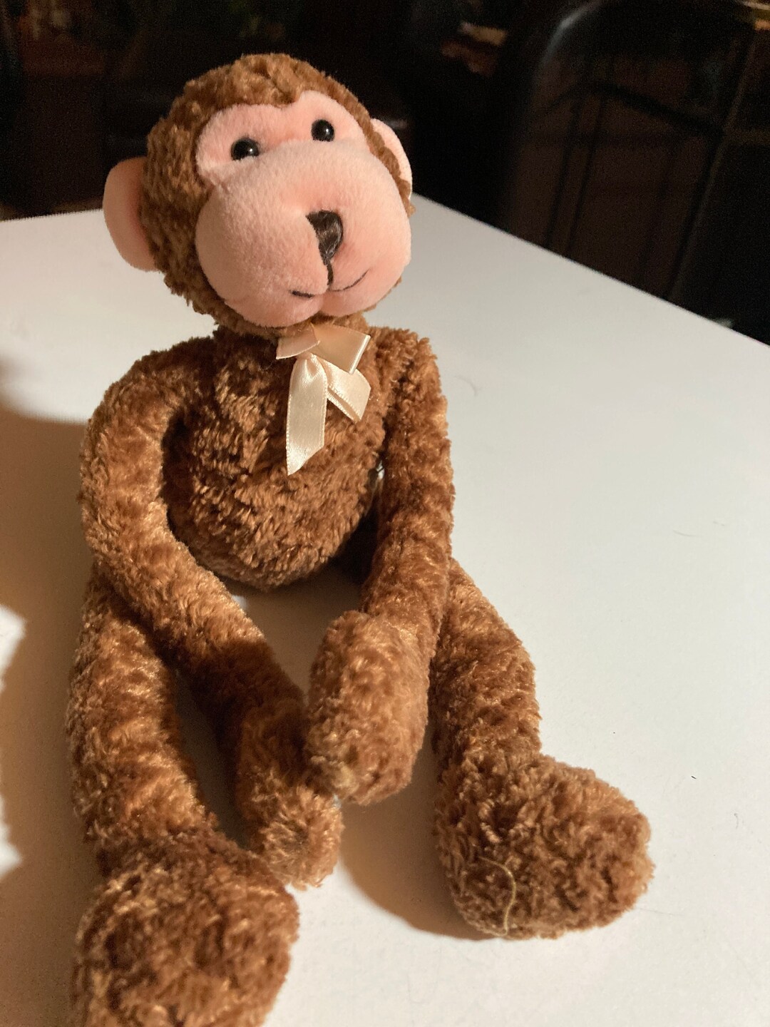 Preferred Plush Vintage Monkey 10 Stuffed Plush Beanie Weighted Bottom