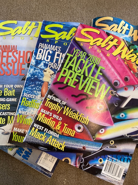 Salt Water Sportsman Magazine Lot of 6 Vintage 1999 Fishing Sports Ocean  Fish Tackle Lure Magazine Lot 