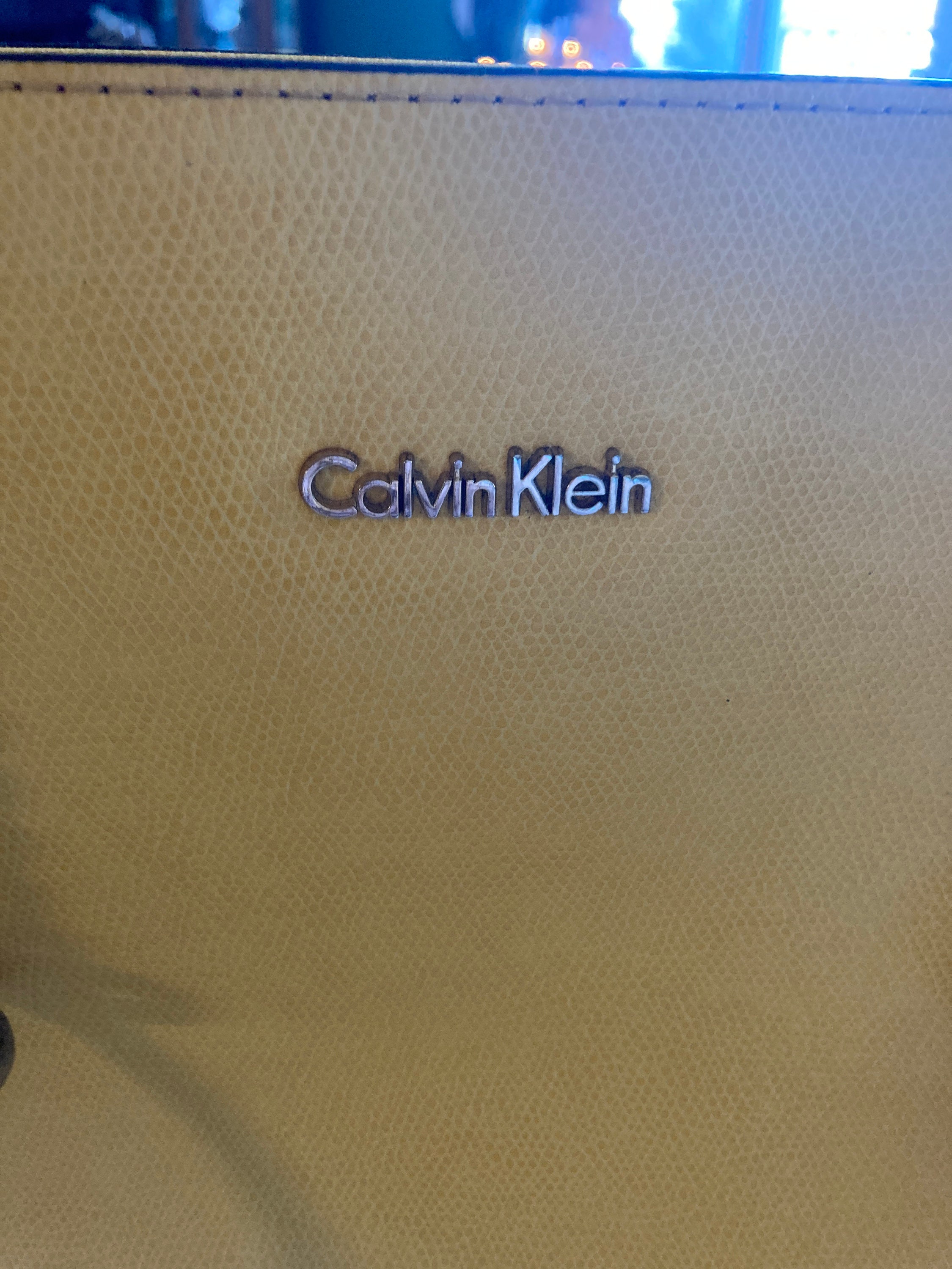 beige calvin klein purse