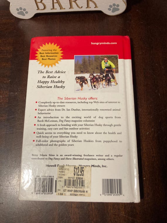 The Siberian Husky by Siino Hardback Book Vintage an Owner's Guide