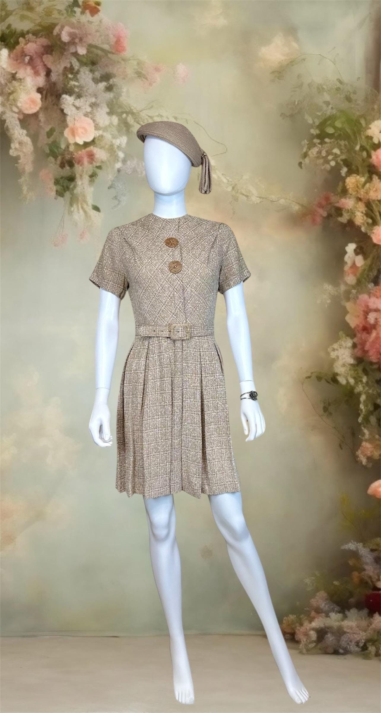 Tweed Dress With Buttons - Etsy Tweed Dress With Buttons - Etsy