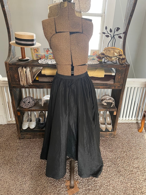 1950s or Earlier Black Long Circle Skirt