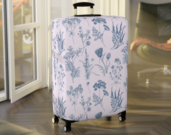 Luggage Cover Herbology Botanical Plants Pattern Plant Lover Gardening Theme Suitcase Cover (3 Sizes)