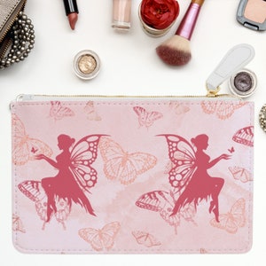 Fairy Fantasy Mini Clutch Bag Womens Small Purse Butterfly Pattern Pastel Travel Tote