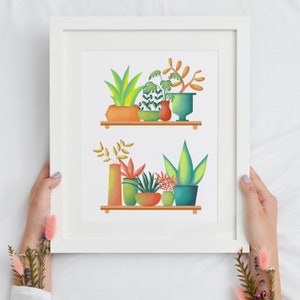 Succulent Wall Art Print Wall Decor Plant Love Gift Printable Boho Art
