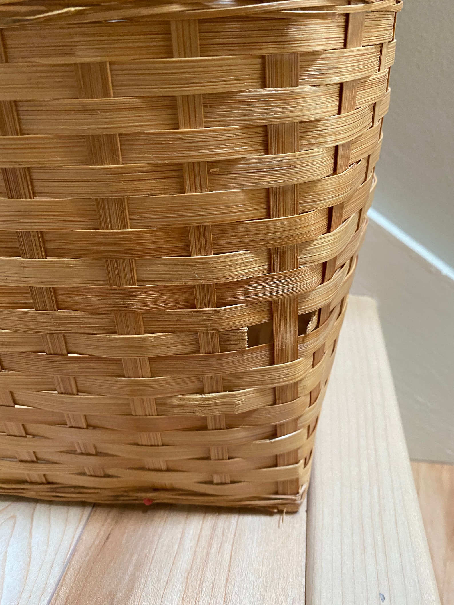Rare Vintage Wicker Stair Basket Etsy