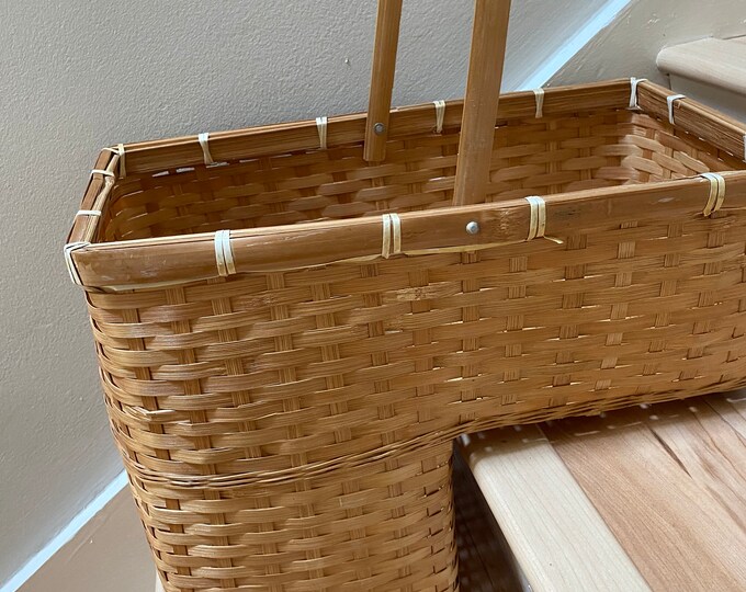 Rare, Vintage, Wicker Stair Basket Etsy