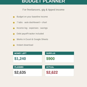 Variable Income BUDGET PLANNER