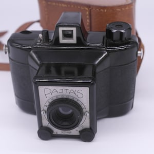 Vintage Pajtás 6x6 Box Camera with Leather Case