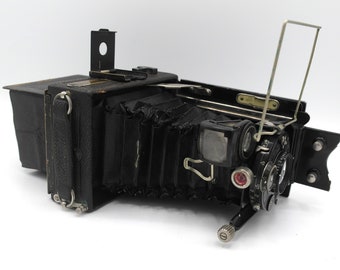 Antique Ica Dresden Folding Camera: Carl Zeiss Lens, Leather