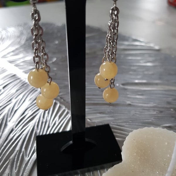 Boucles d'oreilles Jade jaune