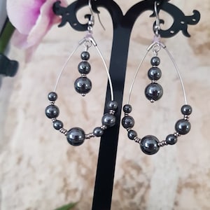 Ohrring Goutte Hématite