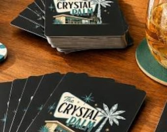 MCM Crystal Palm Playing Deck Retro Lounge Gift Unique Gaming Set Premium Player Collectible Quality Entertainment Glossy