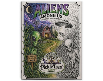 Aliens Among Us Grayscale Coloring Book for Adults