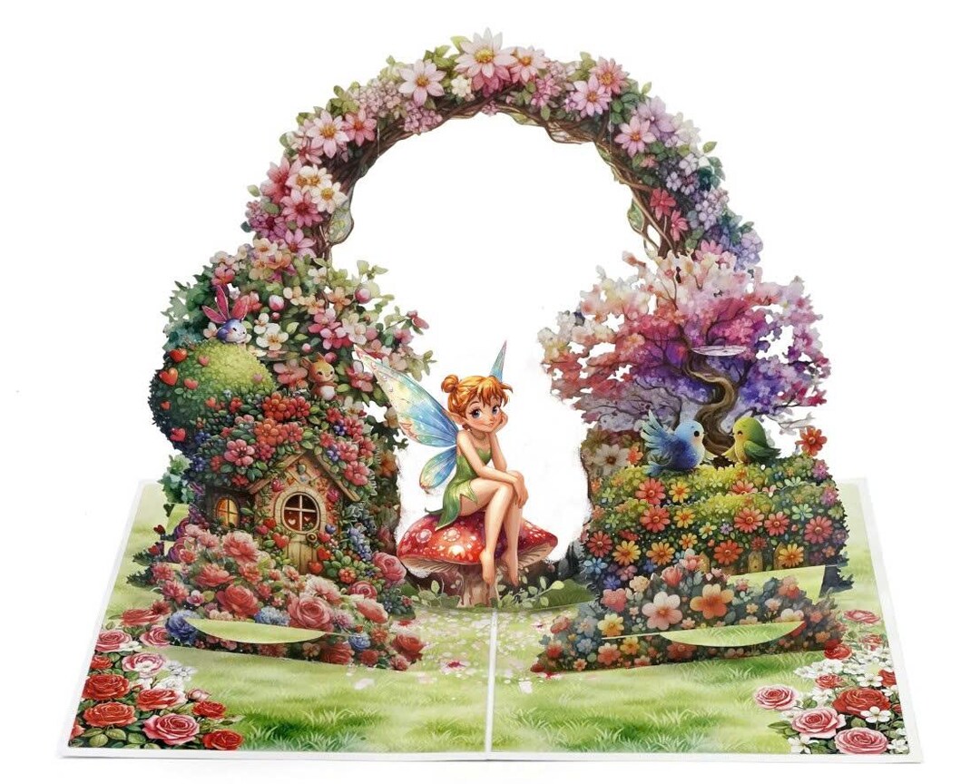 B33 - Fairy Garden Pop-up Card – 3D Enchanted Forest Birthday Card ...