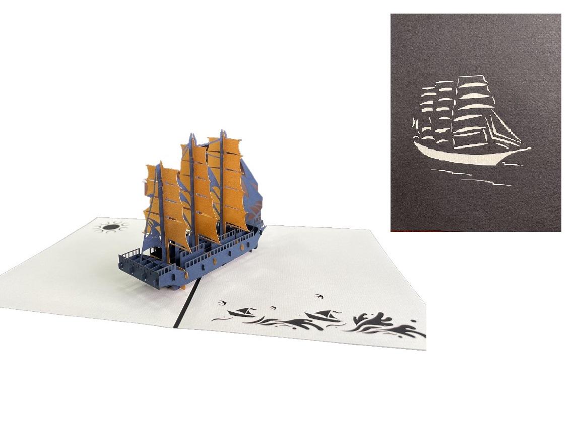 Pop Up Pirate Ship Card Template For Silhouette And Cricut (digital Download) - UK