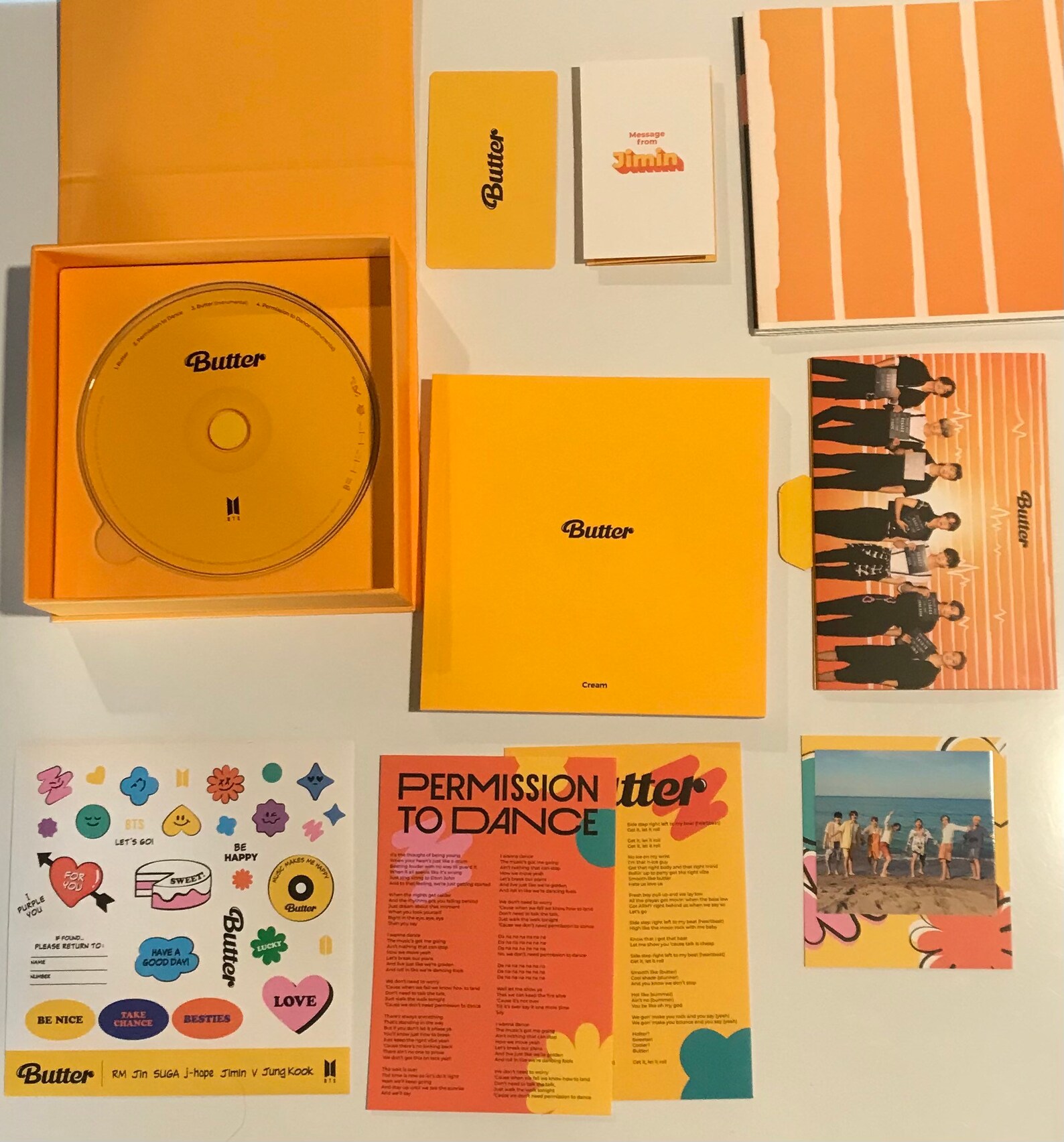 Bts Butter Album with group pc and Jimin message card. Etsy