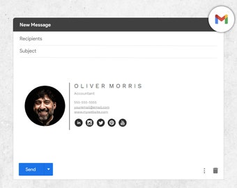 Email Signature Template for Gmail | Professional email signature with photo | Customizable and clickable