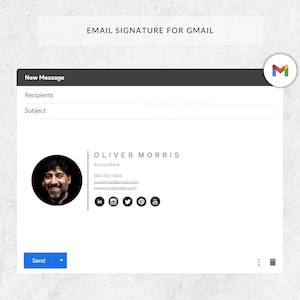 Email Signature Template for Gmail | Professional email signature with photo | Customizable and clickable