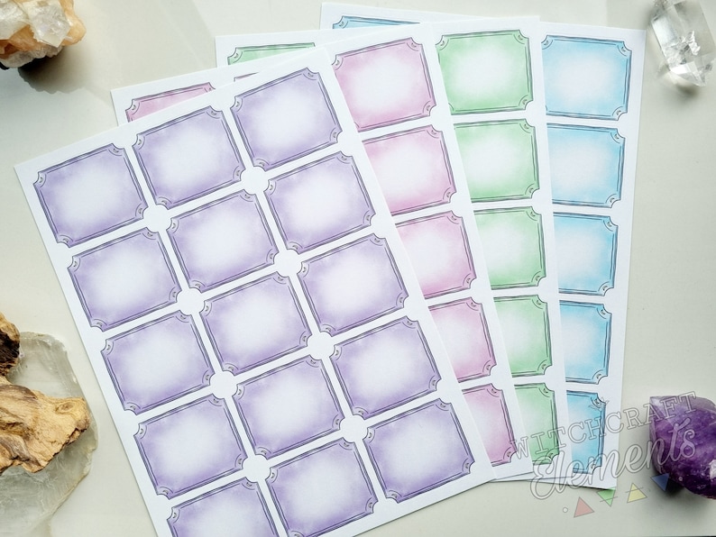 Spell Label Blank Pastel Colour Apothecary Labels - Write Your Own Sticker Labels ...