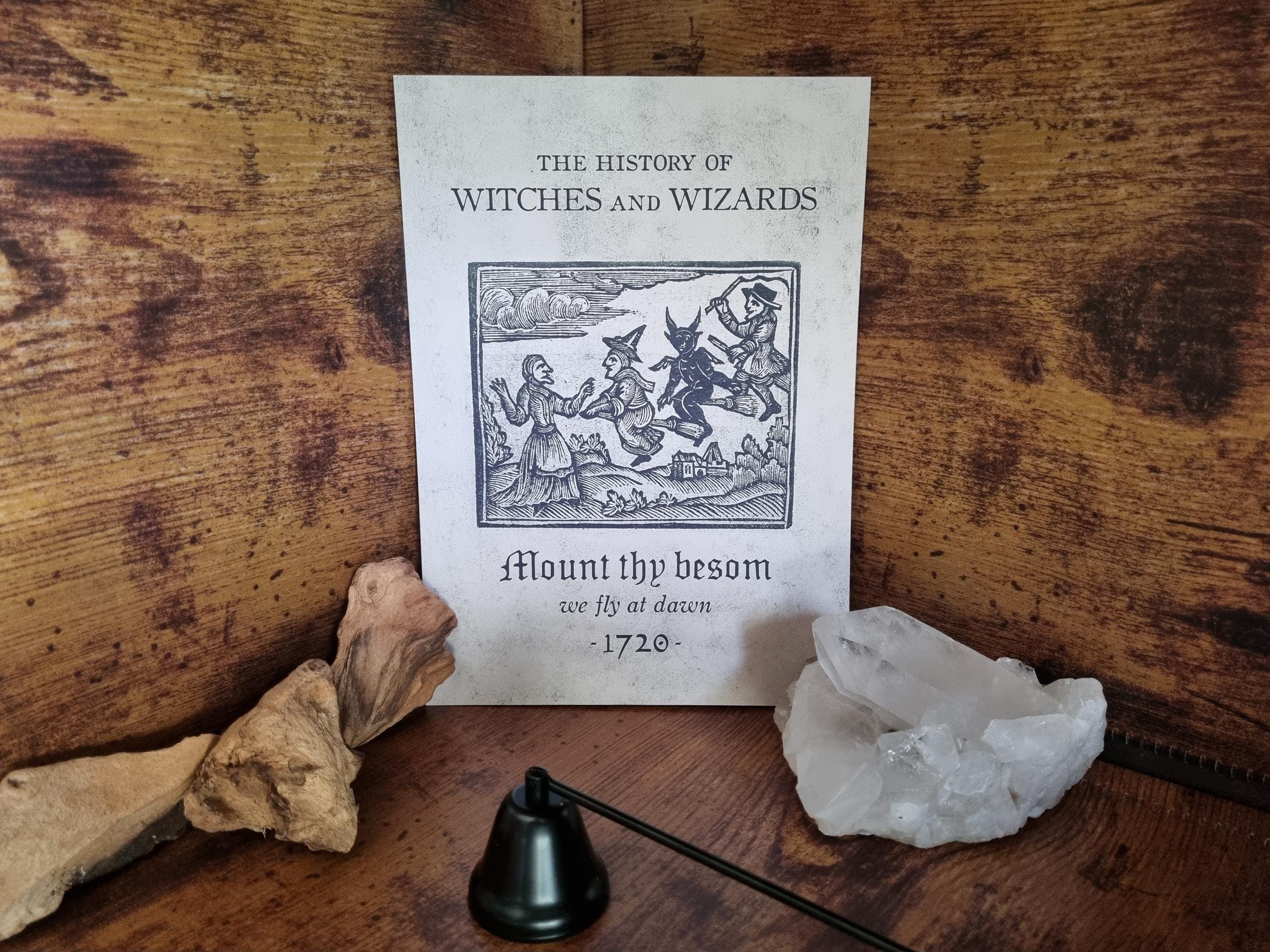 Set of 4 the History of Witches and Wizards A5 Prints - Gothic Decor ...