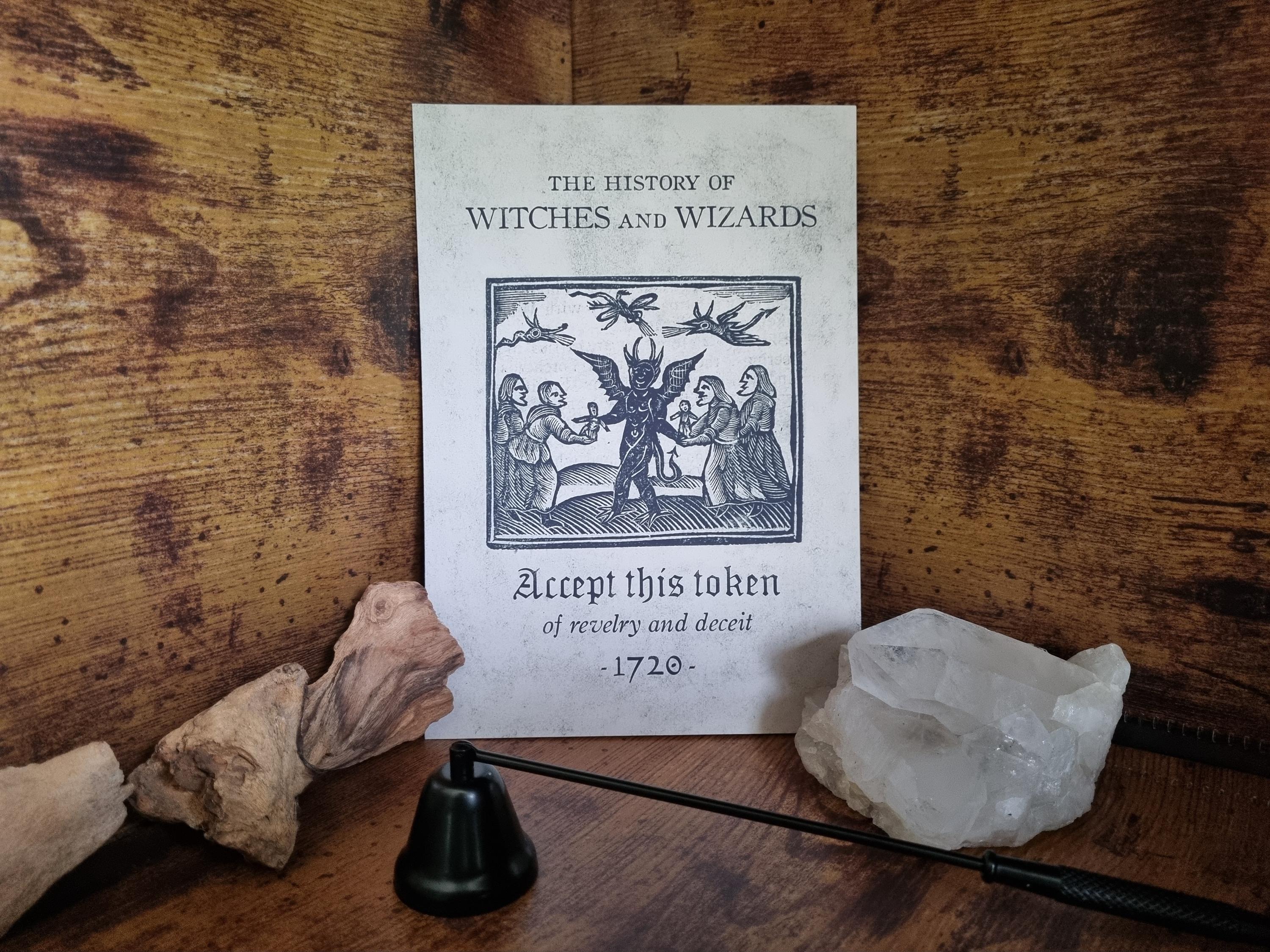 Set of 4 the History of Witches and Wizards A5 Prints - Gothic Decor ...