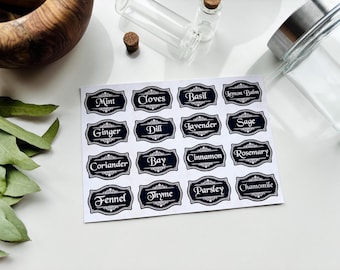 16 Custom Black Vintage Style Labels - Personalised Apothecary, Witchcraft Supplies, Kitchen, Pantry & Craft Jar Stickers