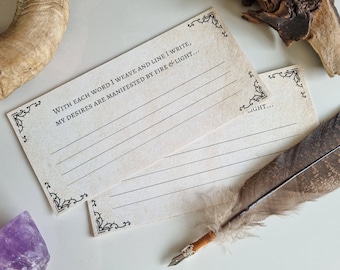 Manifestation Spell Papers - 10 Write and Burn Wish Slips, Vintage Style Papers for Manifesting, Witchcraft Supplies, Spell Work, Fire Spell