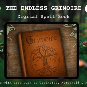 The Endless Grimoire - Digital Witches Spell Book for Goodnotes, Noteshelf, Notability - Blank Book of Shadows, Notebook, Journal, Planner