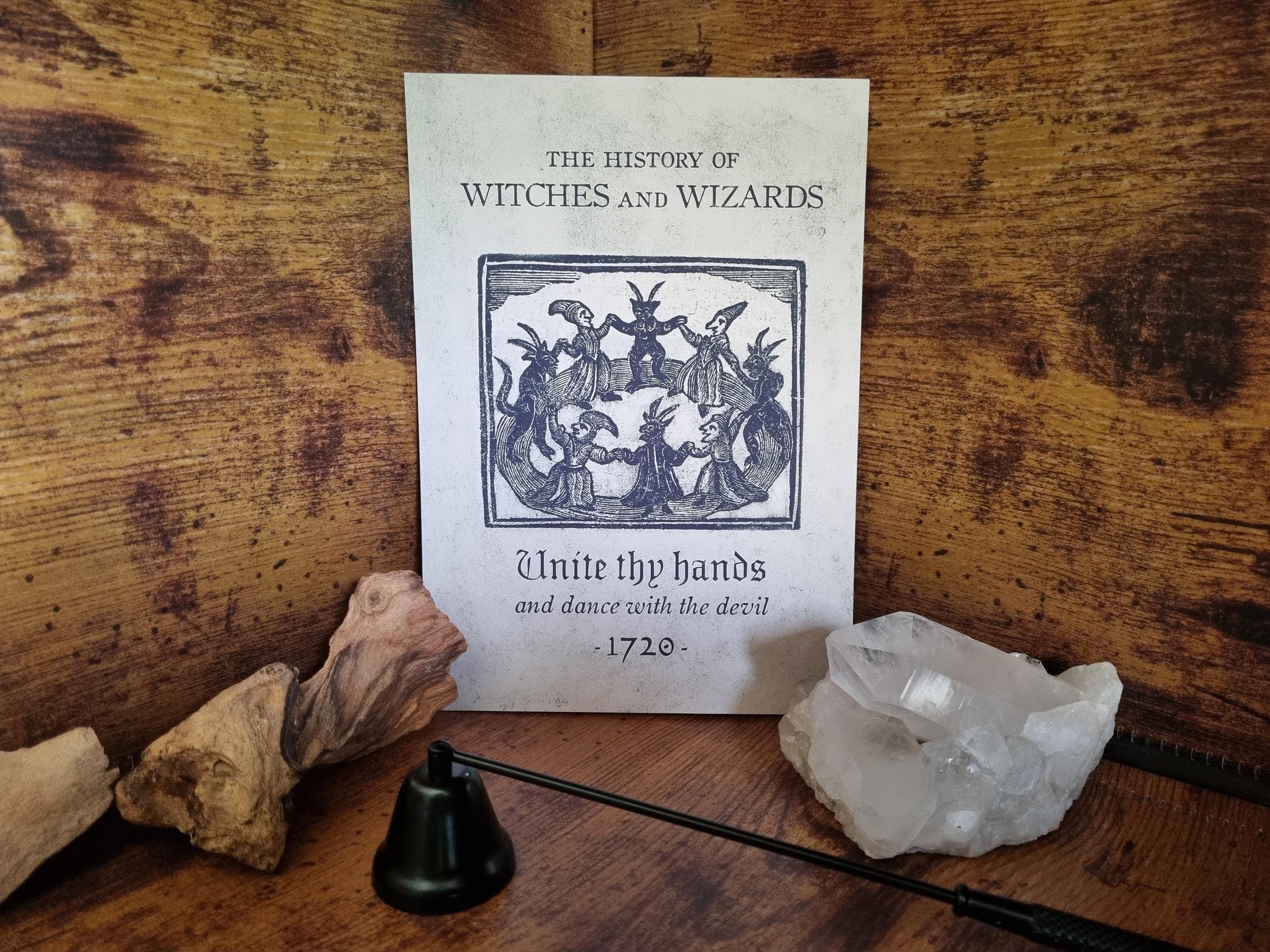 Set of 4 the History of Witches and Wizards A5 Prints - Gothic Decor ...