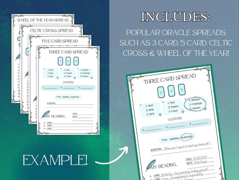 Printable Oracle Journal &amp; Study Pages Digital Download, Spiritual ...
