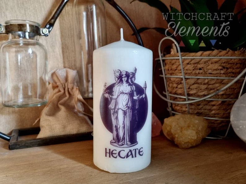 Hecate Altar Candle Devotional Goddess Pillar Candle Pagan Etsy