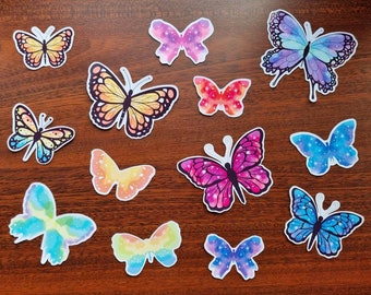Boundless Butterfly Stickers - Set of 13 Butterfly Vinyl Stickers - Laptop Decals, Journal, Planner, Book of Shadows Decor - Gloss Finish