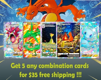 5枚セット フルアート ホロ TCG ポケット カスタムカード。コンボセット